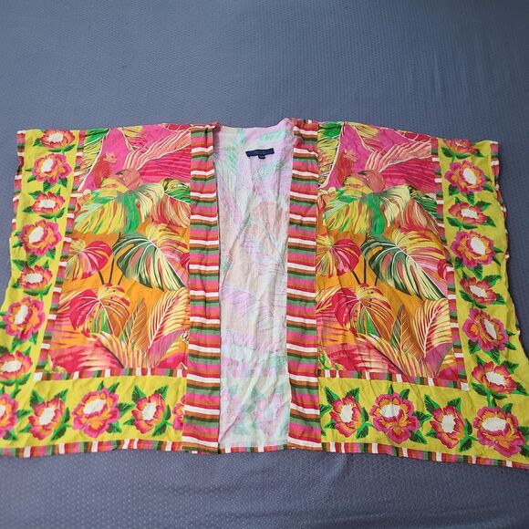 RACHEL Rachel Roy Other - Rachel Roy- Tropical Summer Cover-Up Linen/Rayon Vibrant Kimono style One Size